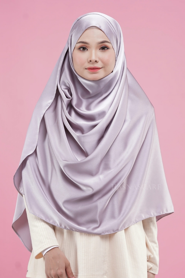 Hasna Shawl Satin Silk Plain - Cloud Hasna Shawl Satin Silk Plain - Cloud